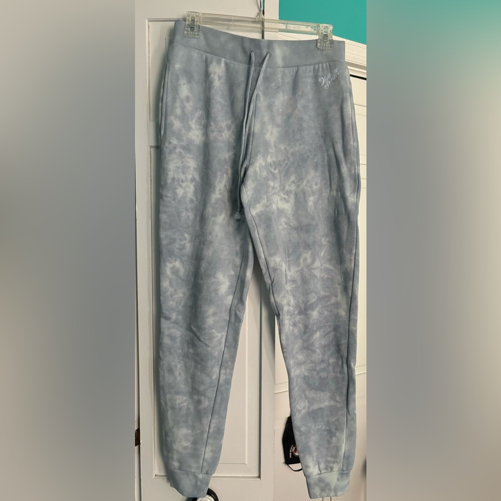 VS women’s tie dye light blue joggers, size XS